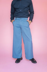 Pantalón Pata de elefante azul cielo by Galo Bertin