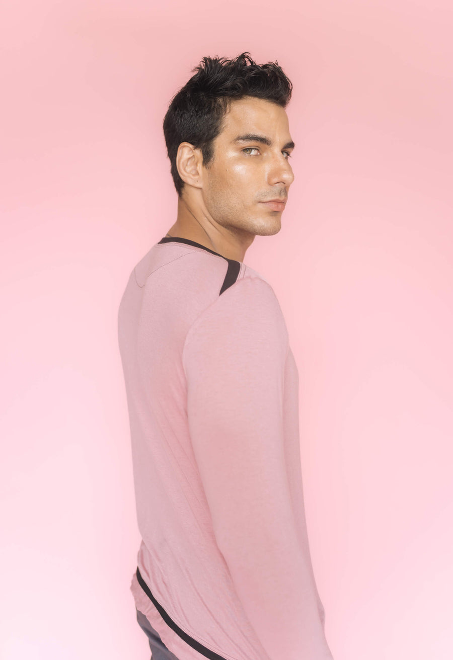 Lateral Light T-shirt rosa y negro 
